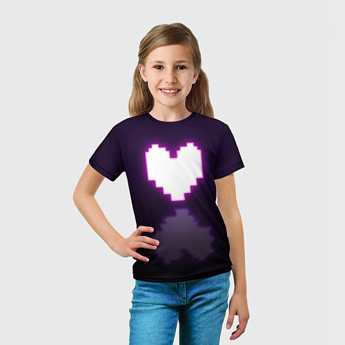 Детская футболка Undertale heart neon / 3D-принт – фото 5