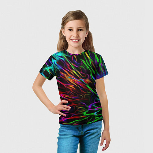 Детская футболка Неоновый всплеск / 3D-принт – фото 5
