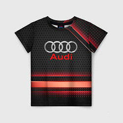 Футболка детская Audi абстракция карбон, цвет: 3D-принт