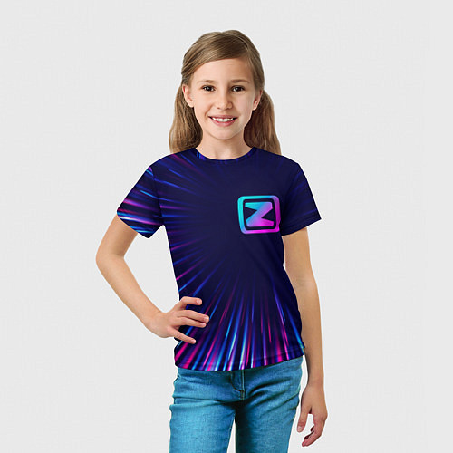 Детская футболка Zotye neon speed lines / 3D-принт – фото 5