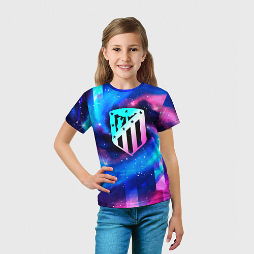 Детская футболка Atletico Madrid неоновый космос / 3D-принт – фото 5