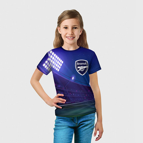 Детская футболка Arsenal ночное поле / 3D-принт – фото 5