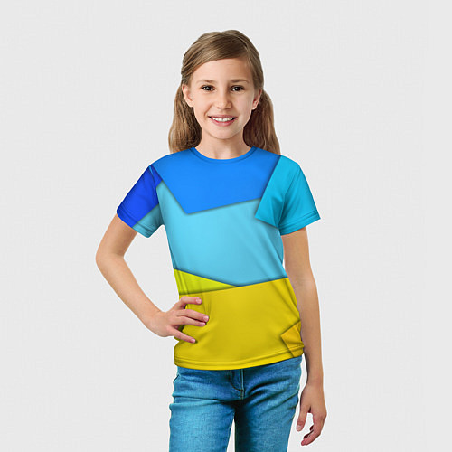 Детская футболка Простой геометрический фон / 3D-принт – фото 5