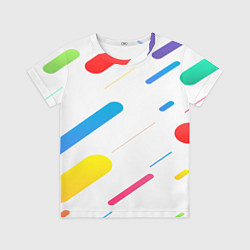Футболка детская Разноцветные круги и полосы, цвет: 3D-принт