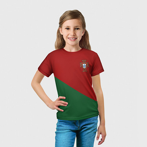 Детская футболка Сборная Португалии форма для чемпионата мира 2022 / 3D-принт – фото 5