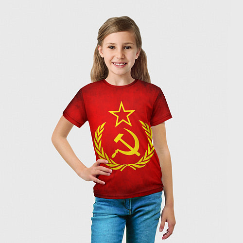 Детская футболка СССР - старый флаг / 3D-принт – фото 5