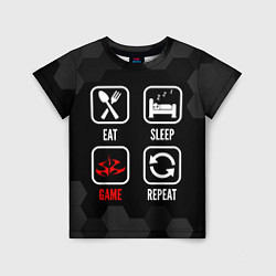 Футболка детская Eat, sleep, Hitman, repeat, цвет: 3D-принт