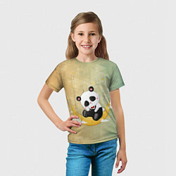 Футболка детская Панда на месяце, цвет: 3D-принт — фото 2