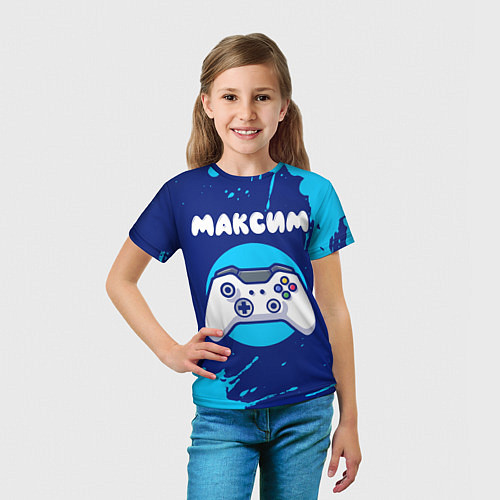 Детская футболка Максим геймер / 3D-принт – фото 5