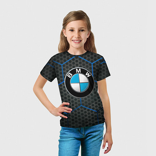 Детская футболка Bmw Соты / 3D-принт – фото 5