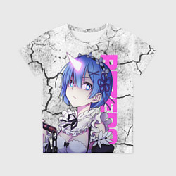 Футболка детская Ре Зеро - Рем - Режим берсерк, цвет: 3D-принт