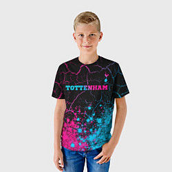 Футболка детская Tottenham - neon gradient: символ сверху, цвет: 3D-принт — фото 2