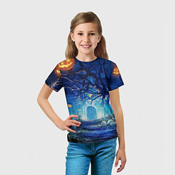 Футболка детская Ночь Halloween, цвет: 3D-принт — фото 2