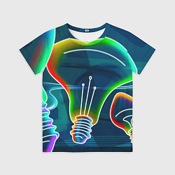 Футболка детская Неоновые лампы - коллаж, цвет: 3D-принт