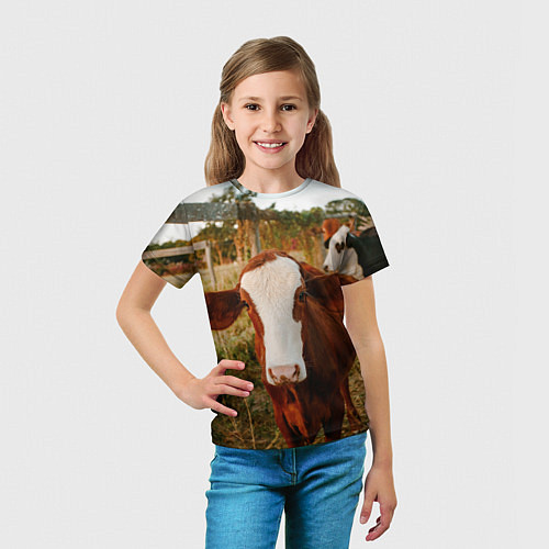 Детская футболка Милая коровка / 3D-принт – фото 5