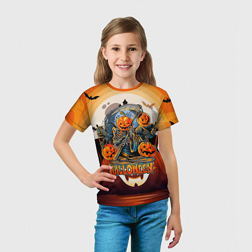 Детская футболка Хэллоуин - тыквы / 3D-принт – фото 5