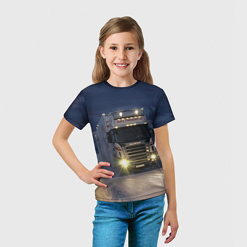 Детская футболка Для фуры Scania нет преград / 3D-принт – фото 5