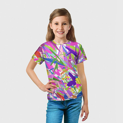Детская футболка Сочные краски лета и бабочки / 3D-принт – фото 5