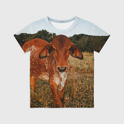 Футболка детская Коровка на поле, цвет: 3D-принт