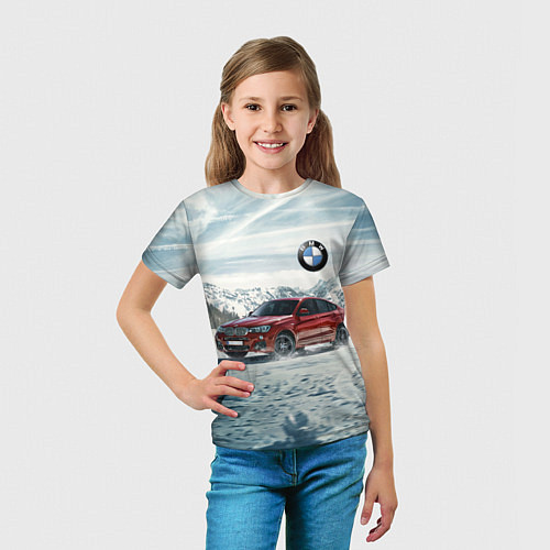 Детская футболка Крутая бэха в горах / 3D-принт – фото 5