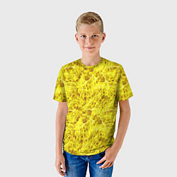 Футболка детская Жёлтый лёд - текстура, цвет: 3D-принт — фото 2