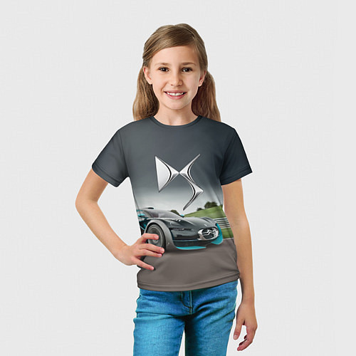 Детская футболка Citroen DS Spirit - скоростной режим / 3D-принт – фото 5
