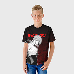 Футболка детская Makima - Chainsaw man - Градиент, цвет: 3D-принт — фото 2