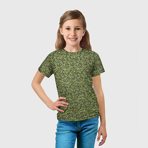 Детская футболка Армейская форма мелкий пиксель / 3D-принт – фото 5