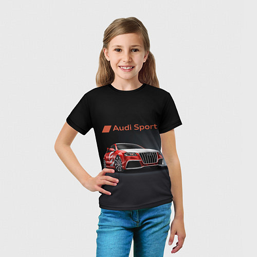 Детская футболка Audi sport - racing team / 3D-принт – фото 5