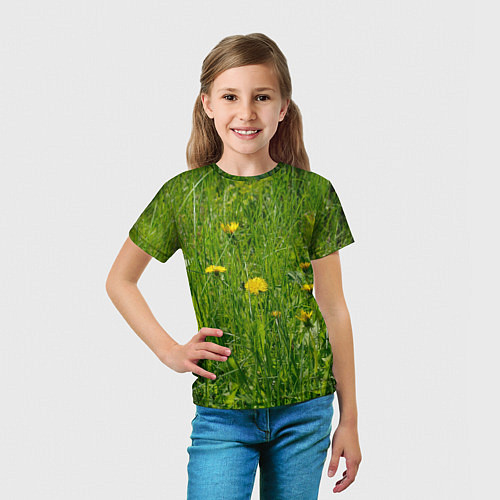Детская футболка Солнечные одуванчики / 3D-принт – фото 5