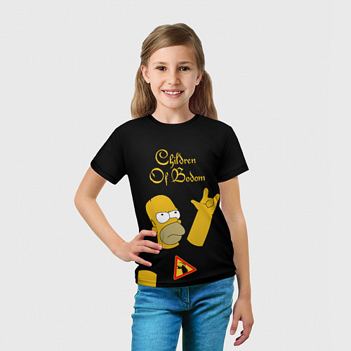 Детская футболка Children of Bodom Гомер Симпсон рокер / 3D-принт – фото 5