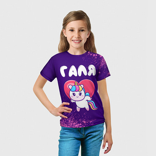 Детская футболка Галя единорог с сердечком / 3D-принт – фото 5