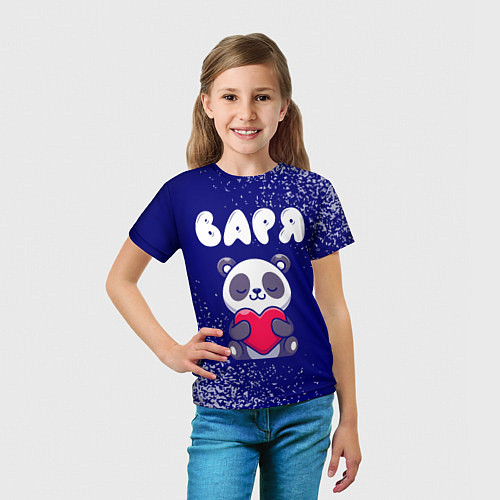 Детская футболка Варя панда с сердечком / 3D-принт – фото 5