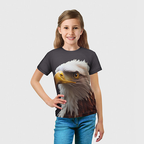 Детская футболка Орел на градиентном фоне / 3D-принт – фото 5