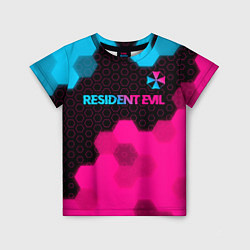 Футболка детская Resident Evil - neon gradient: символ сверху, цвет: 3D-принт