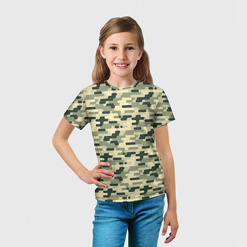 Детская футболка Камуфляж танковый мелкий / 3D-принт – фото 5