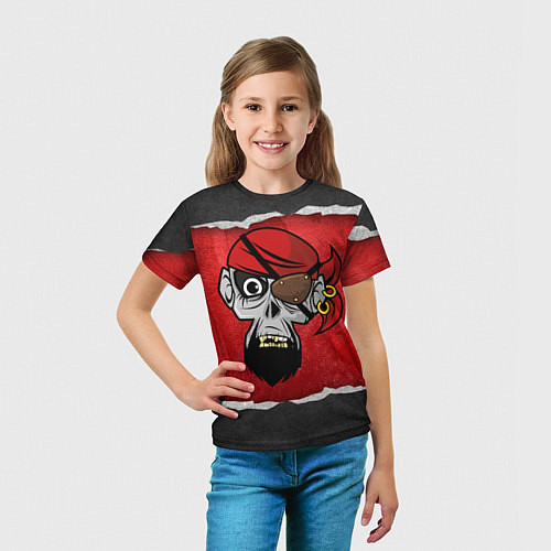 Детская футболка Череп пирата / 3D-принт – фото 5