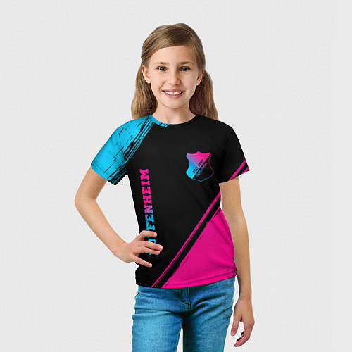 Детская футболка Hoffenheim - neon gradient: надпись, символ / 3D-принт – фото 5