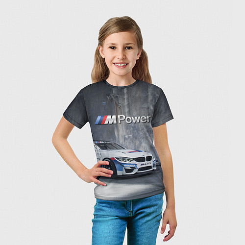 Детская футболка BMW M4 GT4 - racing team - motorsport / 3D-принт – фото 5