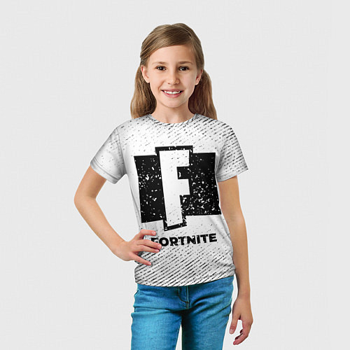 Детская футболка Fortnite с потертостями на светлом фоне / 3D-принт – фото 5