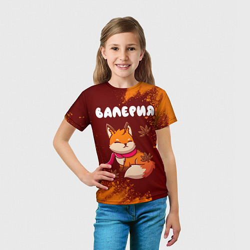 Детская футболка Валерия осенняя лисичка / 3D-принт – фото 5