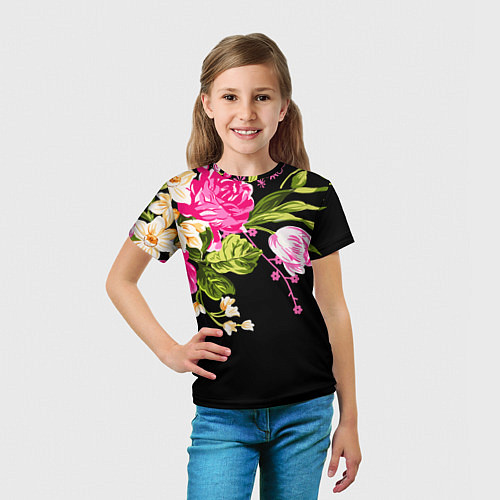 Детская футболка Букет цветов / 3D-принт – фото 5