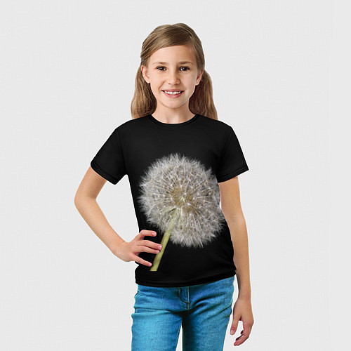 Детская футболка Одуванчик на черном фоне / 3D-принт – фото 5