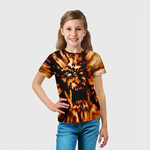 Детская футболка Fire demon scream / 3D-принт – фото 5