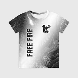Футболка детская Free Fire glitch на светлом фоне: надпись, символ, цвет: 3D-принт