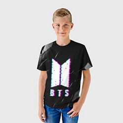 Футболка детская BTS - Неоновый логотип, цвет: 3D-принт — фото 2
