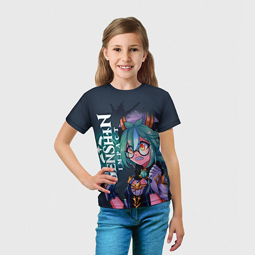 Детская футболка Сахароза из Геншин / 3D-принт – фото 5
