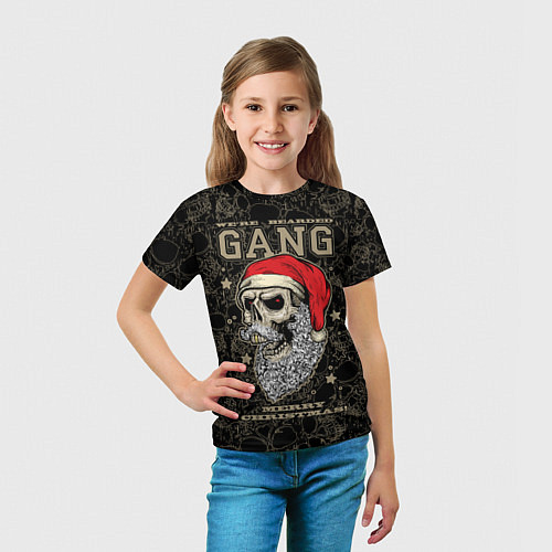 Детская футболка We are bearded gang Merry Christmas! / 3D-принт – фото 5