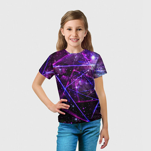 Детская футболка Triangle space - Neon - Geometry / 3D-принт – фото 5