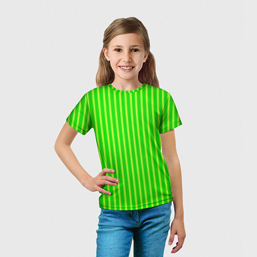 Детская футболка Полосы сочное яблоко / 3D-принт – фото 5